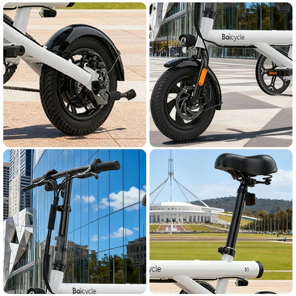 VOLTUS Folding Electric Bike 36V250W Brushless Motor Carbon Steel Frame Dual Disc Brakes Long-Range Battery with Comfort Saddle Upgrade