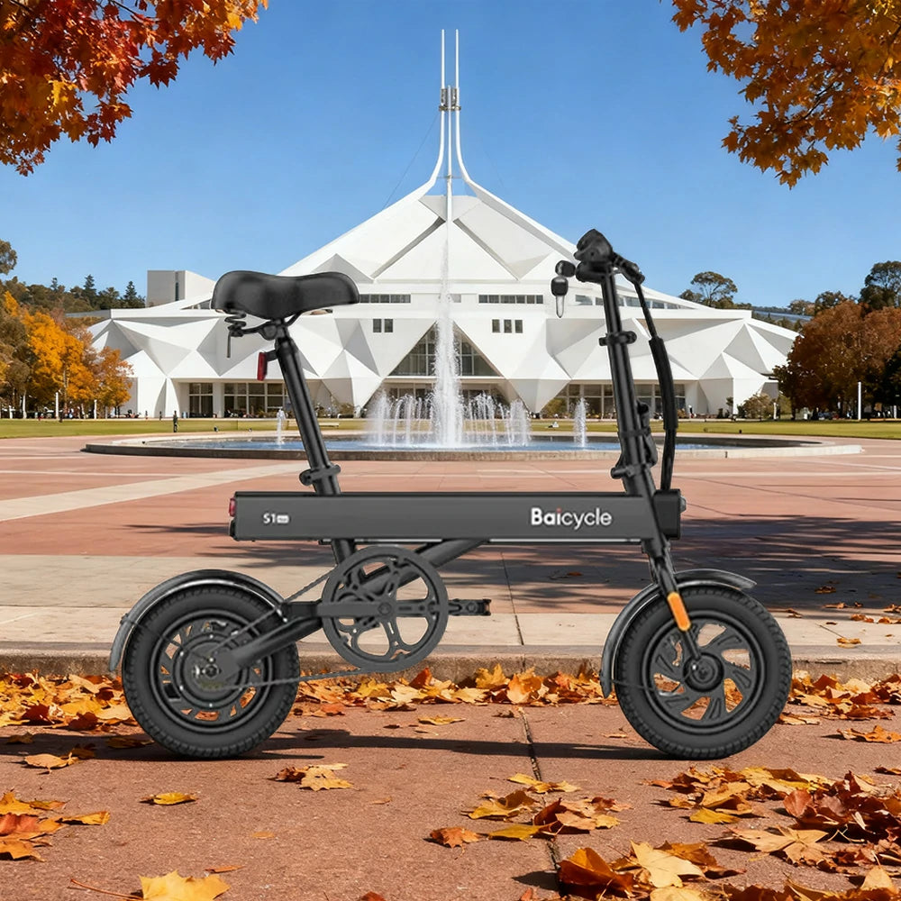 VOLTUS Folding Electric Bike 36V250W Brushless Motor Aluminium Alloy Frame Dual Disc Brakes with Upgraded Comfort Saddle Design - Black