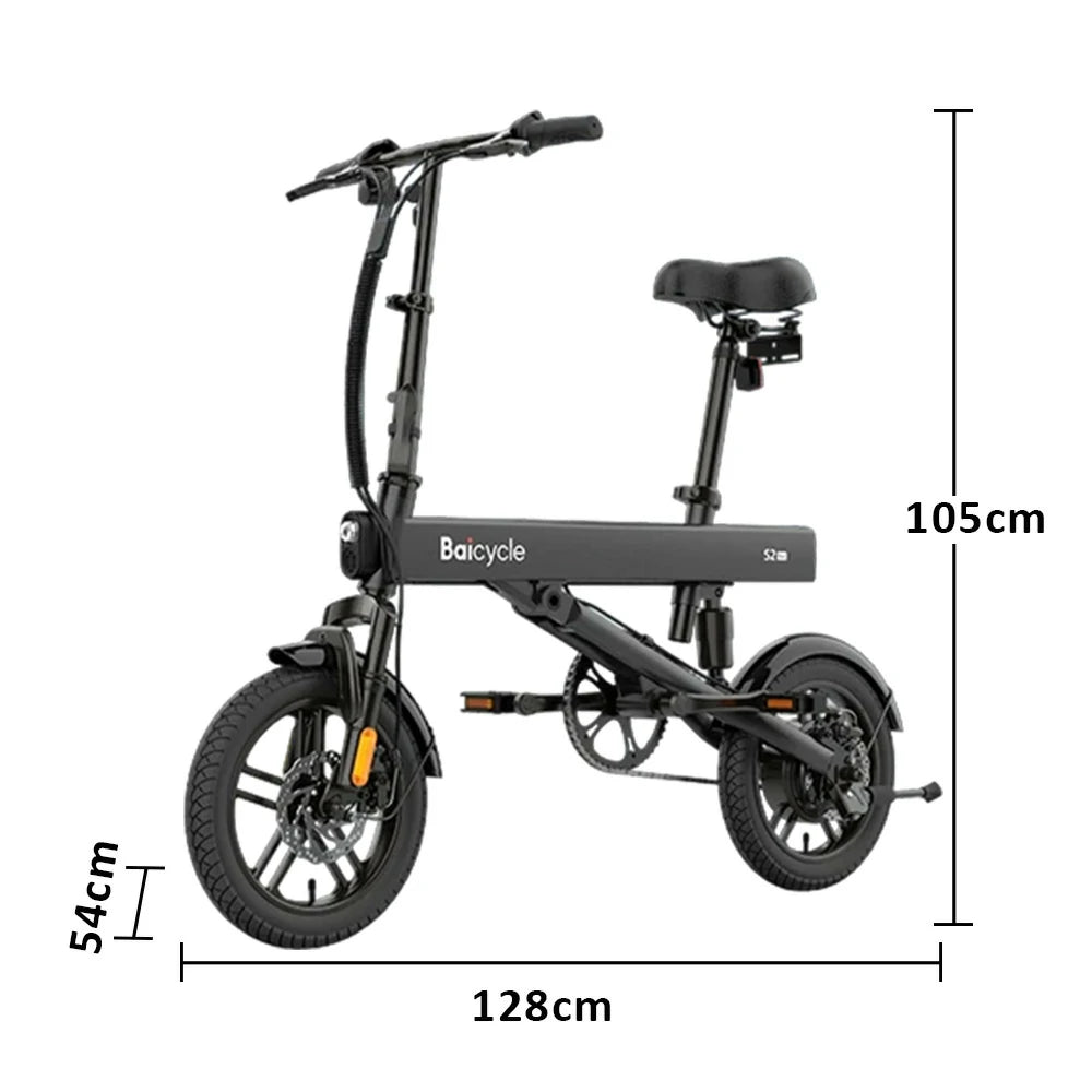 VOLTUS Folding Electric Bike 36V400W Brushless Motor Aluminium Alloy Frame Dual Suspension Dual Disc Brakes with Comfort Saddle Upgrade - Black