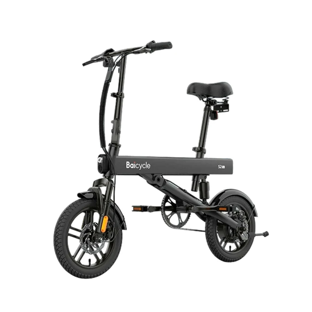 VOLTUS Folding Electric Bike 36V400W Brushless Motor Aluminium Alloy Frame Dual Suspension Dual Disc Brakes with Comfort Saddle Upgrade - Black