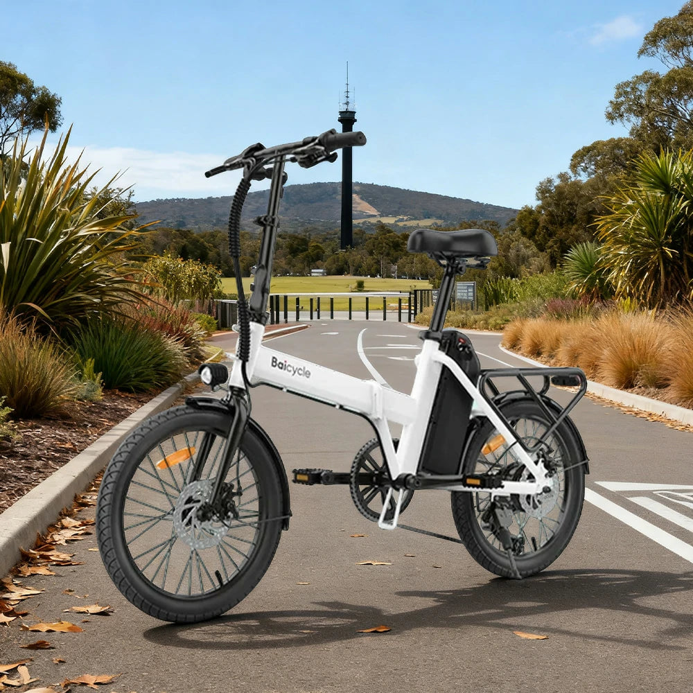 VOLTUS Folding Electric Bike 36V400W Brushless Motor Aluminium Alloy Frame Shim﻿ano 6-Speed 20-Inch Wheels with Long-Range 11Ah Battery