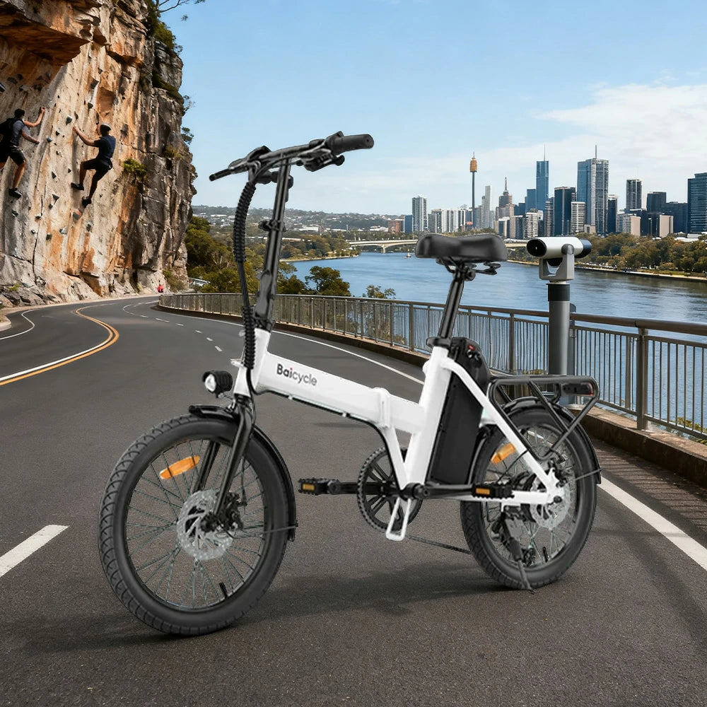 VOLTUS Folding Electric Bike 36V400W Brushless Motor Aluminium Alloy Frame Shim﻿ano 6-Speed 20-Inch Wheels with Long-Range 11Ah Battery