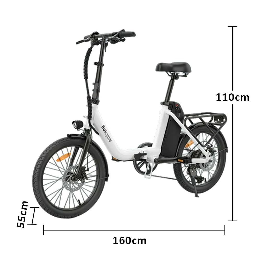 VOLTUS Folding Electric Bike 36V400W High-Torque Brushless Motor Aluminium Alloy Body 20-Inch Tyres with Shimano 6-Speed and 11Ah Power Pack