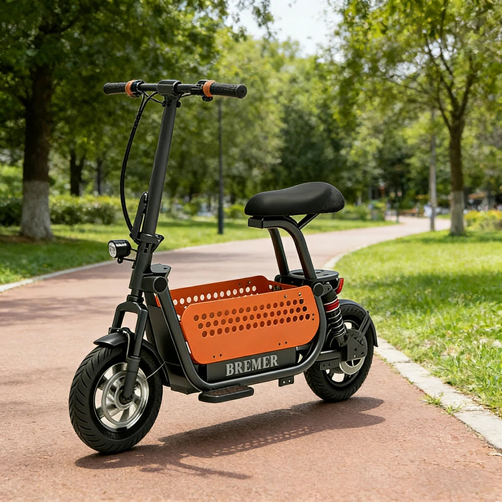 VOLTUS Foldable Electric Scooter Bike, 48V500W Motor, Triple Riding Modes, High Carbon Steel & Aluminium Frame, Large Storage Basket, Dual Suspension