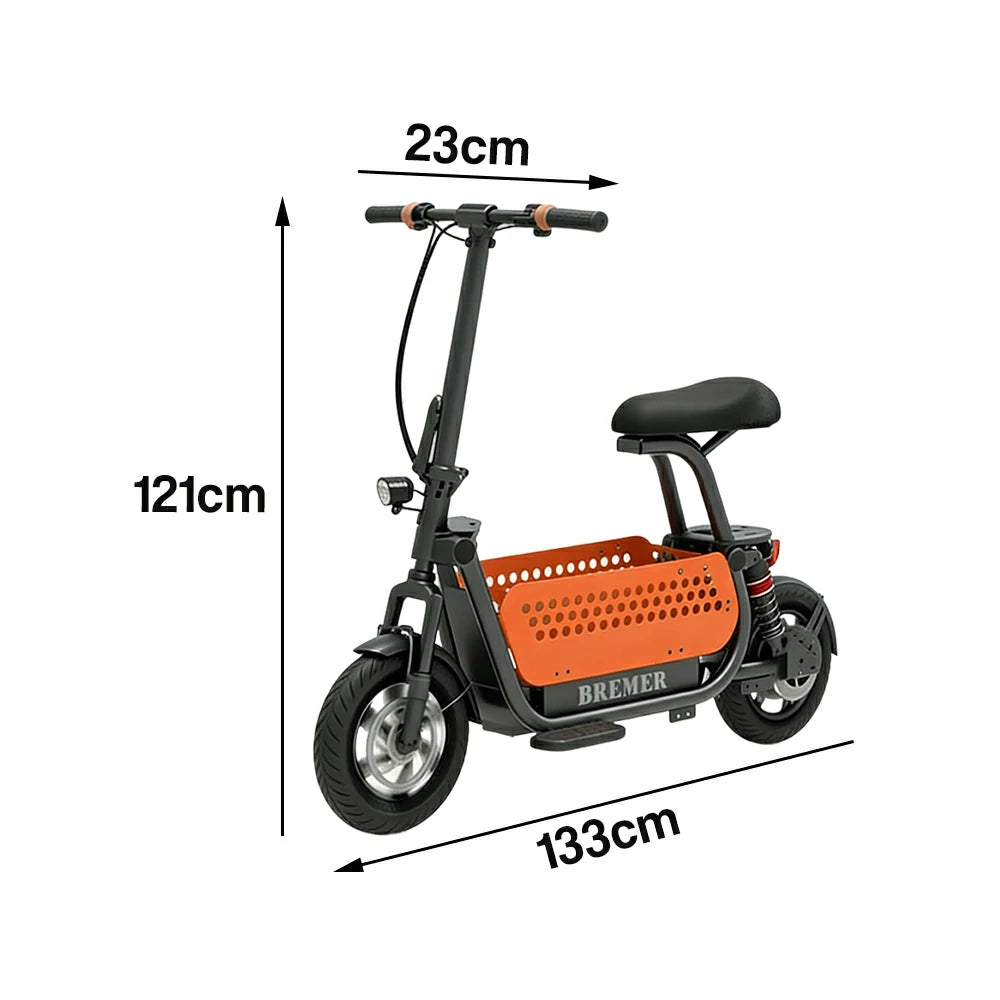 VOLTUS Foldable Electric Scooter Bike, 48V500W Motor, Triple Riding Modes, High Carbon Steel & Aluminium Frame, Large Storage Basket, Dual Suspension