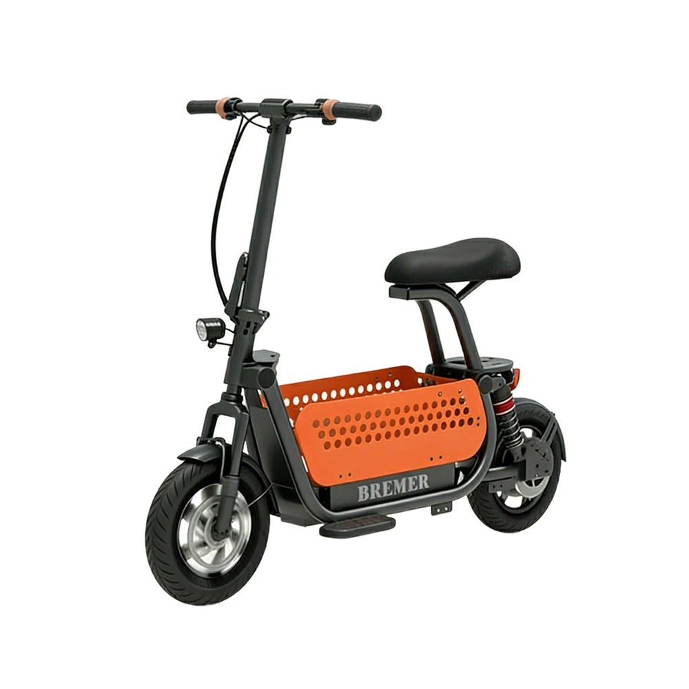 VOLTUS Foldable Electric Scooter Bike, 48V500W Motor, Triple Riding Modes, High Carbon Steel & Aluminium Frame, Large Storage Basket, Dual Suspension