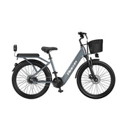 VOLTUS Electric Bike 400W Speed-Assist Motor Carbon Alloy Frame 24-Inch Spoked Wheel Multi-Capacity Battery with Energy Recovery System - Grey