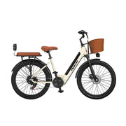 VOLTUS Folding Electric Bike 400W Motor Carbon Alloy Frame Shimano 7-Speed 24-Inch Spoked Wheels with Energy Recovery System - Khaki