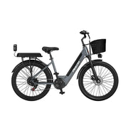 VOLTUS Folding Electric Bike 400W Motor Carbon Alloy Frame Shimano 7-Speed 24-Inch Spoked Wheels with Energy Recovery System - Grey