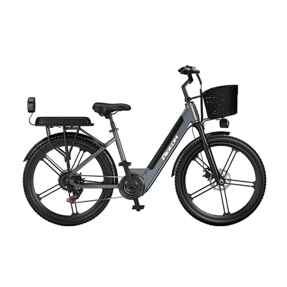 VOLTUS Folding Electric Bike 400W Motor Carbon Alloy Frame Shimano 7-Speed 24-Inch Magnesium Alloy Integrated Wheels with Energy Recovery System - Grey