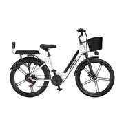 VOLTUS Folding Electric Bike 400W Motor Carbon Alloy Frame Shimano 7-Speed 24-Inch Magnesium Alloy Integrated Wheels with Energy Recovery System - White