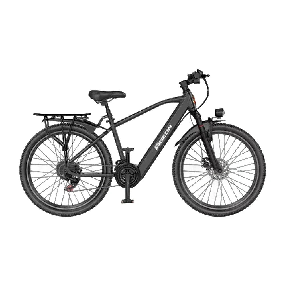 VOLTUS Electric Bike 400W Motor Carbon Alloy Frame Shimano 21-Speed 26-Inch Spoked Wheels with Dual Suspension - Black