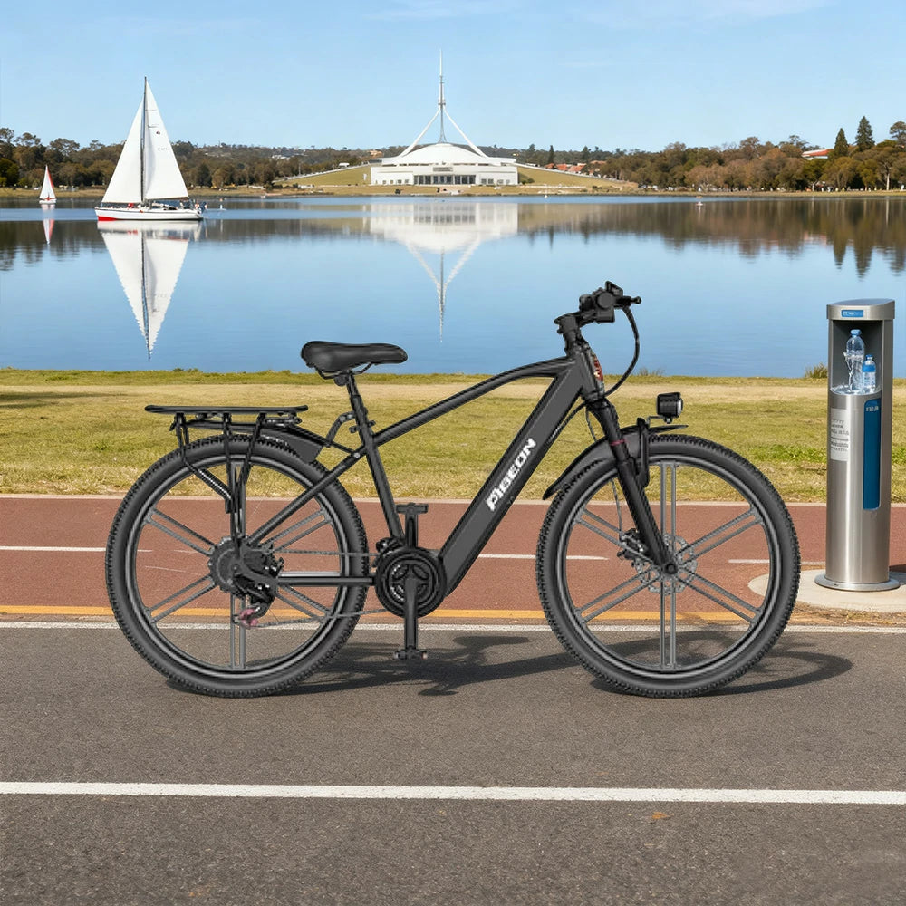 VOLTUS Electric Bike 400W Motor Carbon Alloy Frame Shimano 21-Speed 26-Inch Magnesium Alloy Integrated Wheels with Dual Suspension - Black