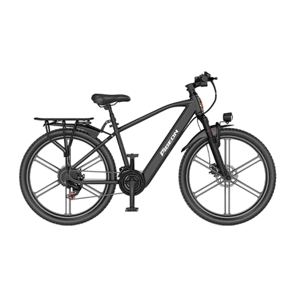 VOLTUS Electric Bike 400W Motor Carbon Alloy Frame Shimano 21-Speed 26-Inch Magnesium Alloy Integrated Wheels with Dual Suspension - Black