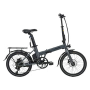 VOLTUS Electric Bike 36V 8/12AH 350W Motor, Shimano 7-Speed, High-Carbon Steel Frame, Removable Battery, LED Light, Foldable, 20-Inch Wheels - Grey