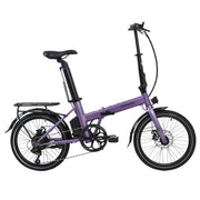 VOLTUS Electric Bike 36V 8/12AH 350W Motor, Shimano 7-Speed, High-Carbon Steel Frame, Removable Battery, LED Light, Foldable, 20-Inch Wheels - Purple