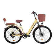 VOLTUS Electric Bike 36V 15/20AH Motor, Single-Speed, High-Carbon Steel Frame, Lithium Battery, Disc Brakes, 26-Inch Wheels - Yellow