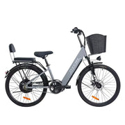 VOLTUS Electric Bike 36V 15/20AH Motor, Single-Speed, High-Carbon Steel Frame, Lithium Battery, Disc Brakes, 26-Inch Wheels - Grey