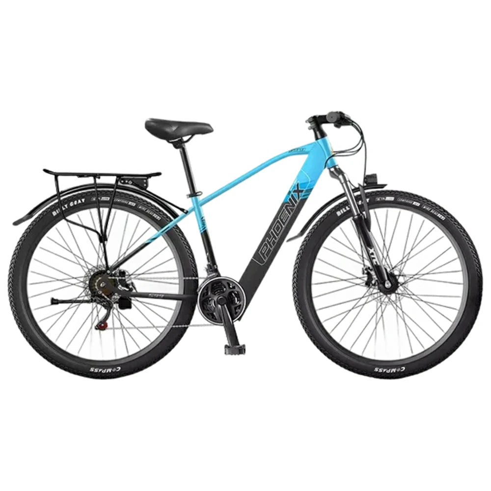 VOLTUS 26-Inch Electric Bike, 48V400W Motor, 21-Speed Gears, High Carbon Steel Frame, Spoked Wheels, Hidden Waterproof Battery - Blue