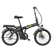 VOLTUS Folding Electric Bike, 48V Battery, Brushless Motor, Dual Disc Brakes, High Carbon Steel Frame, LCD Display, Spoked Wheels - Black