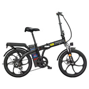 VOLTUS Folding Electric Bike, 48V Battery, Brushless Motor, Dual Disc Brakes, High Carbon Steel Frame, LCD Display, One-Piece Wheels - Black