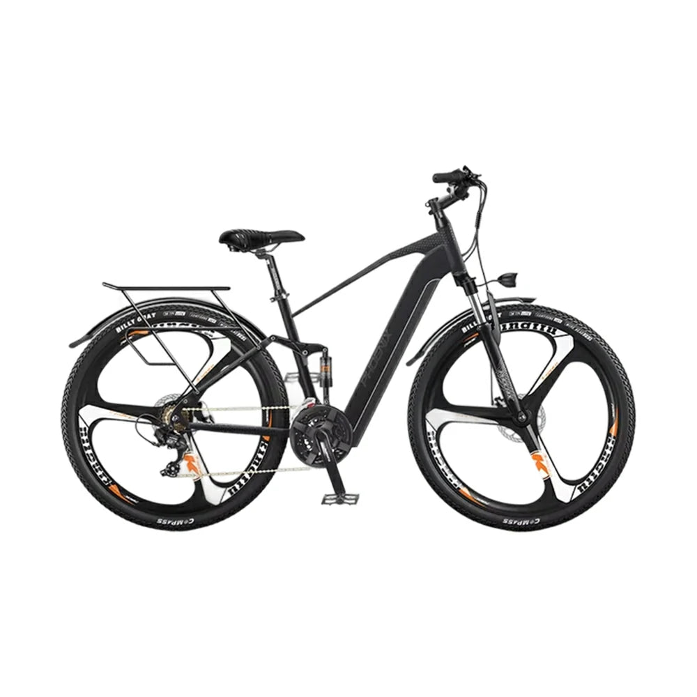 VOLTUS 26-Inch Electric Bike, 48V400W Motor, Shimano 21-Speed Gears, Aluminium Alloy Frame, Smart LCD Display, Dual Suspension, Three-Spoke Wheels - Black