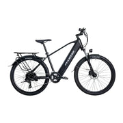 VOLTUS 26-Inch Electric Bike, 36V350W Motor, Shimano 21-Speed Gears, High Carbon Steel Frame, Removable Mid Battery, 80kg Rear Rack - Black