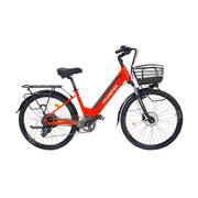 VOLTUS 26-Inch Electric Bike, 48V400W Rear Motor, 5-Level Assist, Shimano 7-Speed Gears, Aluminium Alloy Frame, Removable Battery - Red