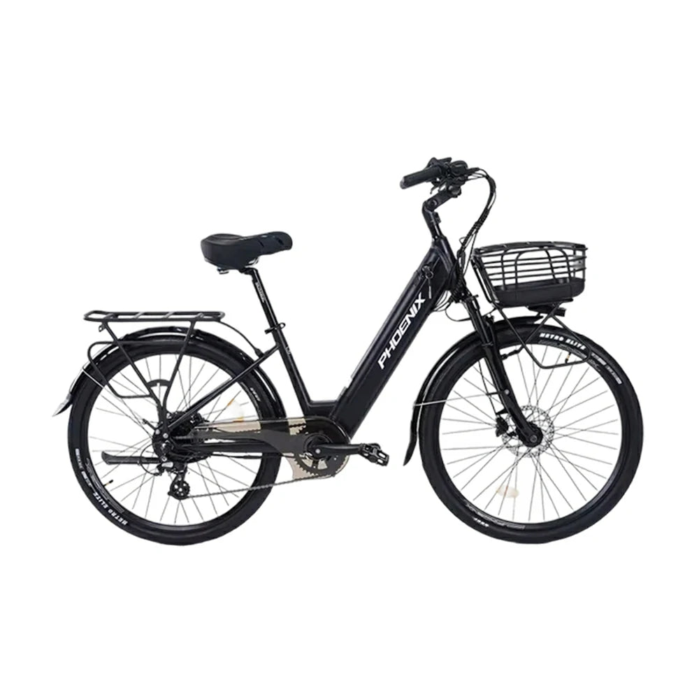 VOLTUS 26-Inch Electric Bike, 48V400W Rear Motor, 5-Level Assist, Shimano 7-Speed Gears, Aluminium Alloy Frame, Removable Battery - Black