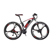 VOLTUS 26-Inch Electric Mountain Bike, 350W Brushless Motor, 21-Speed Gears, Aluminium Alloy Frame, Removable Battery, One-Piece Wheels - Black&Red
