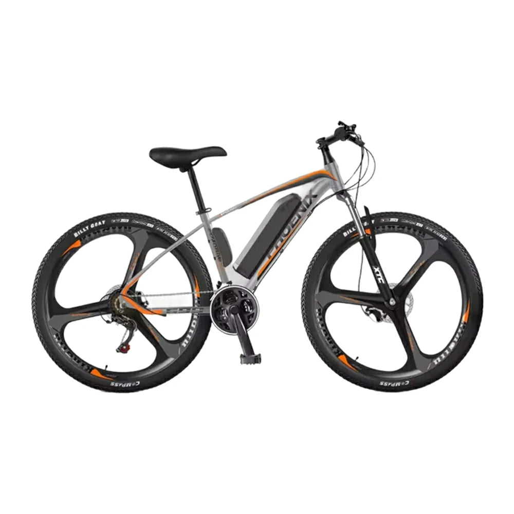 VOLTUS 26-Inch Electric Mountain Bike, 350W Brushless Motor, 21-Speed Gears, Aluminium Alloy Frame, Removable Battery, One-Piece Wheels - Grey