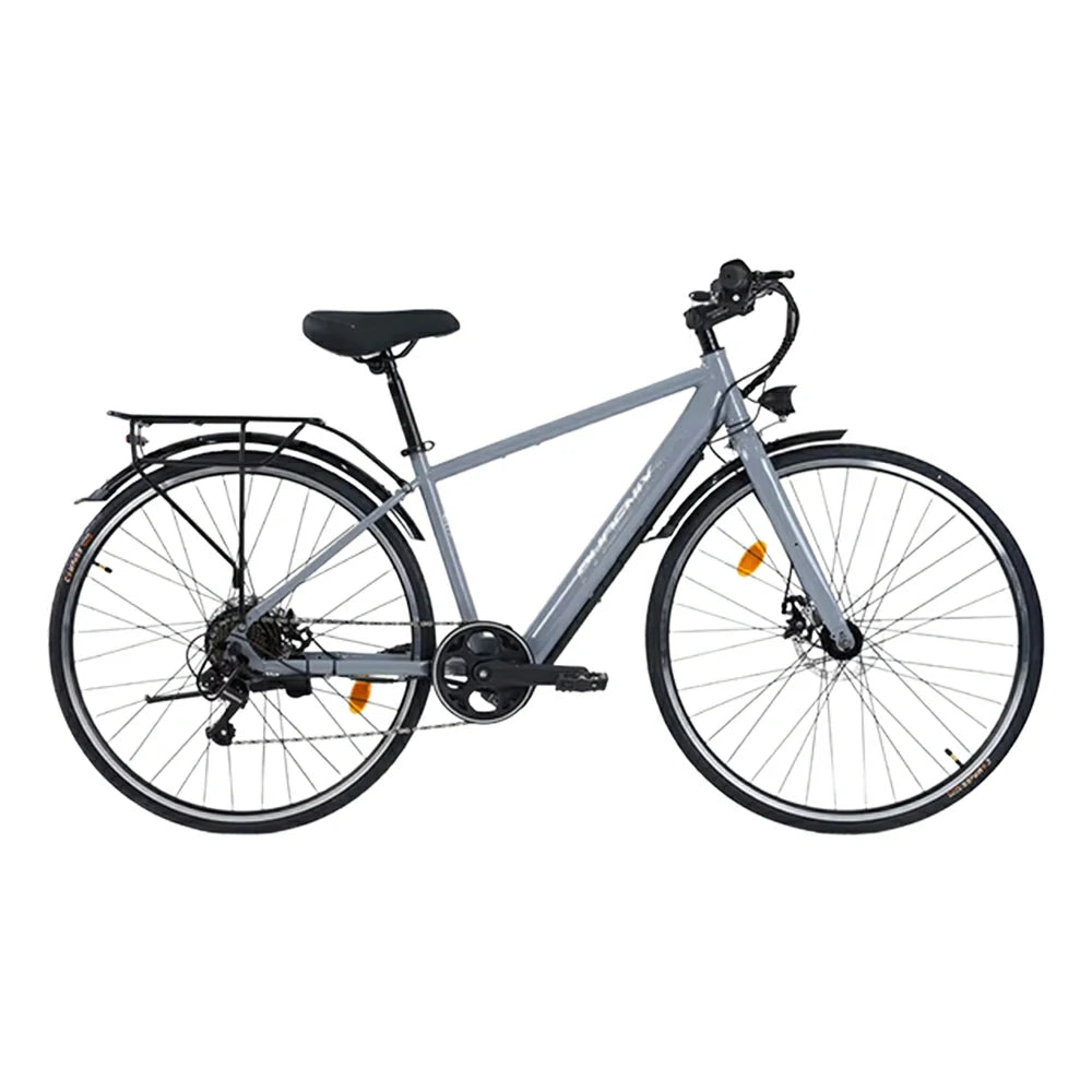 VOLTUS 700C Electric Road Bike, 36V350W Brushless Motor, Shimano 7-Speed Gears, High Carbon Steel Frame, Urban Commuter Design - Silver