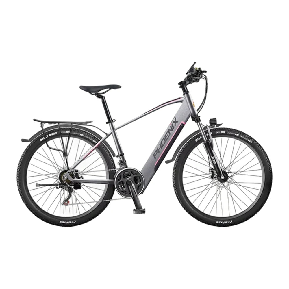 VOLTUS 26-Inch Electric Bike, 48V400W Brushless Motor, 21-Speed Gears, Aluminium Alloy Frame, Hidden Waterproof Battery, Spoked Wheels - Silver