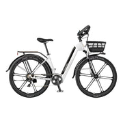 VOLTUS 700C Electric Road Bike, 48V400W Brushless Motor, Shimano 7-Speed Gears, Aluminium Alloy Frame, Hidden Battery, 12-Spoke Wheels - Black&White
