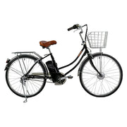 VOLTUS 26-Inch Electric City Bike, 200W Front Motor, Shimano Internal 3-Speed Hub, Double-Wall Aluminium Rims, Torque Sensor Assist - Black