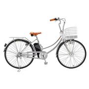 VOLTUS 26-Inch Electric City Bike, 200W Front Motor, Shimano Internal 3-Speed Hub, Double-Wall Aluminium Rims, Torque Sensor Assist - Silver