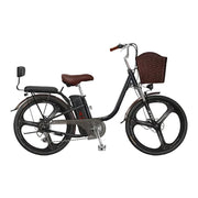 VOLTUS 26-Inch Electric Bike, 400W Brushless Motor, Shimano 7-Speed Gears, High Carbon Steel Frame, Removable 15/28AH Battery, One-Piece Wheels - Black