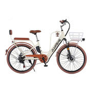 VOLTUS Electric Bike 10/25/40A 26" Tires Non-slip PVC Hydraulic Suspension, 7-Speed Gear, Hidden Lithium Battery - Yellow