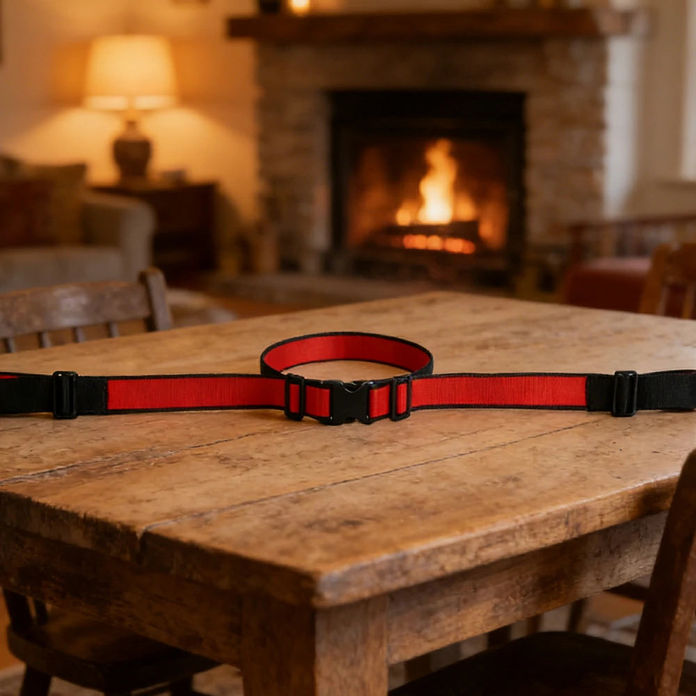 VOLTUS Single Kids Tricycle Safety Strap Full-Wrap Secure Support High-Strength Webbing No-Drill Installation Adjustable Fit - Red