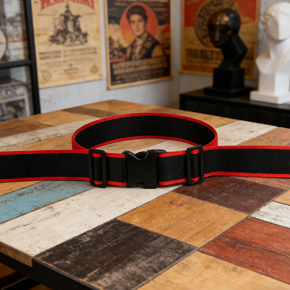 VOLTUS Single Kids Tricycle Safety Strap Full-Wrap Secure Support High-Strength Webbing No-Drill Installation Adjustable Fit - Black&Red