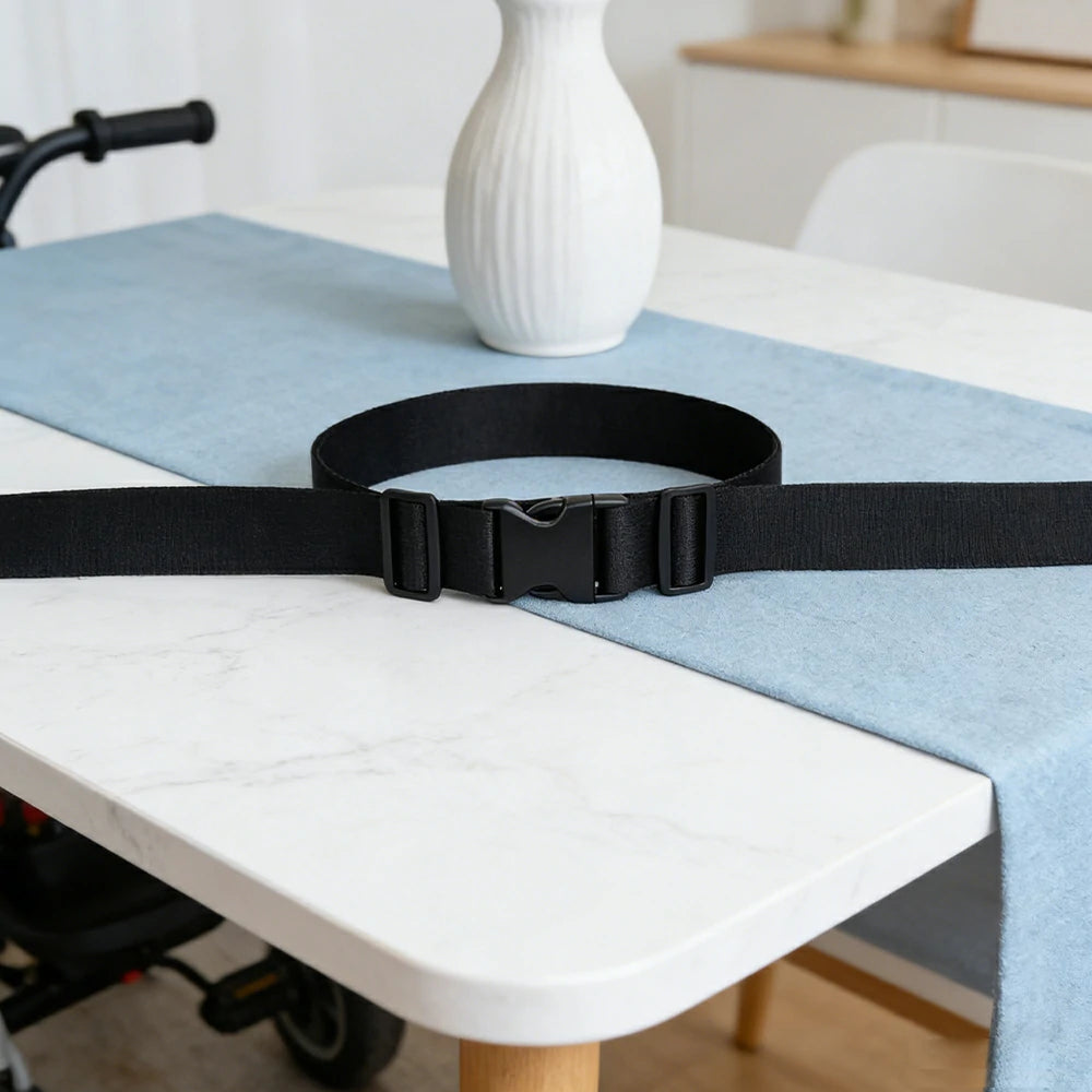 VOLTUS Single Kids Tricycle Safety Strap Full-Wrap Secure Support High-Strength Webbing No-Drill Installation Adjustable Fit - Black