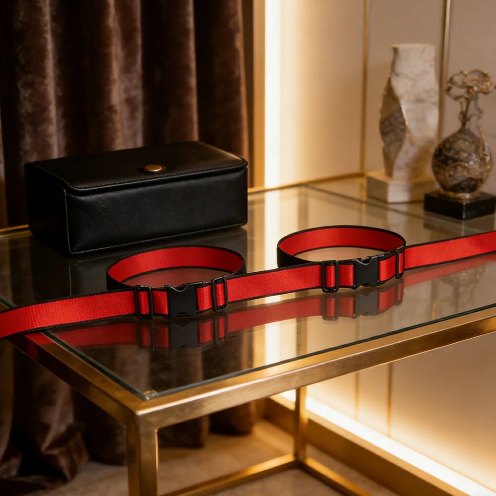 VOLTUS Double Kids Tricycle Safety Strap Full-Wrap Secure Support High-Strength Webbing No-Drill Installation Adjustable Fit - Red