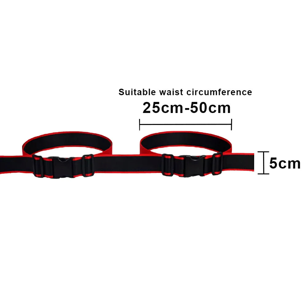 VOLTUS Double Kids Tricycle Safety Strap Full-Wrap Secure Support High-Strength Webbing No-Drill Installation Adjustable Fit - Black&Red