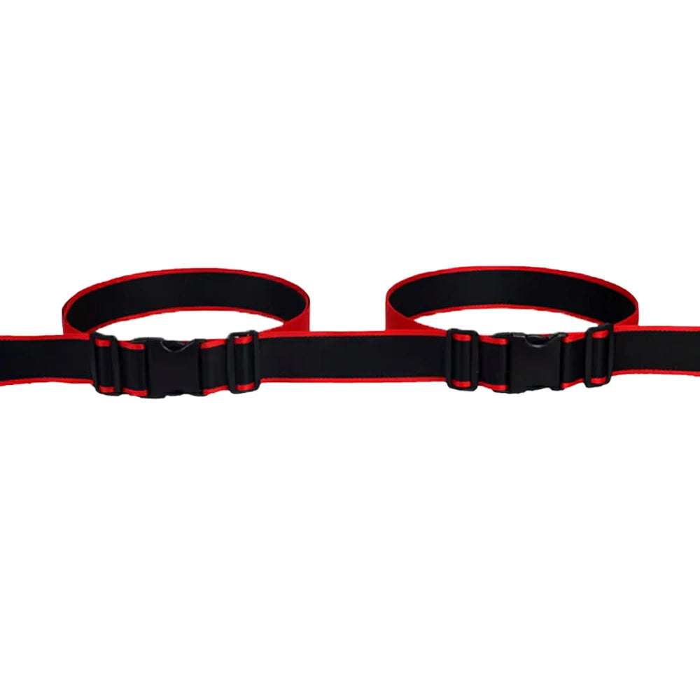 VOLTUS Double Kids Tricycle Safety Strap Full-Wrap Secure Support High-Strength Webbing No-Drill Installation Adjustable Fit - Black&Red