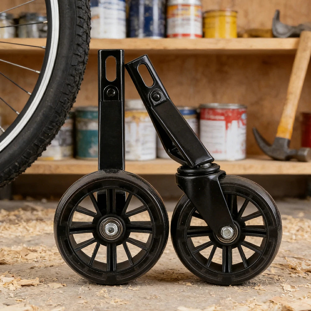 VOLTUS Kids Bicycle Training Wheels Smooth Quiet Rolling Reinforced Steel Bracket Stable Balance Support for 16/18/20 Inch Bikes - Black