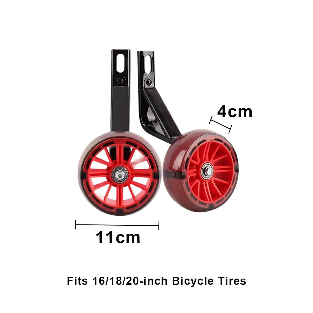 VOLTUS Kids Bicycle Training Wheels Smooth Quiet Rolling Reinforced Steel Bracket Stable Balance Support for 16/18/20 Inch Bikes - Red