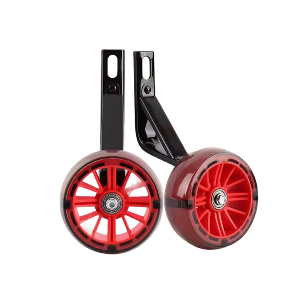VOLTUS Kids Bicycle Training Wheels Smooth Quiet Rolling Reinforced Steel Bracket Stable Balance Support for 16/18/20 Inch Bikes - Red