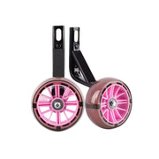 VOLTUS Kids Bicycle Training Wheels Smooth Quiet Rolling Reinforced Steel Bracket Stable Balance Support for 16/18/20 Inch Bikes - Pink