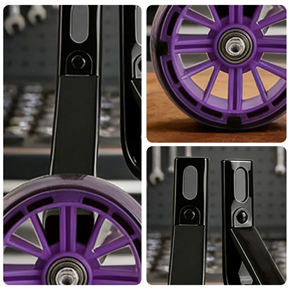 VOLTUS Kids Bicycle Training Wheels Smooth Quiet Rolling Reinforced Steel Bracket Stable Balance Support for 16/18/20 Inch Bikes - Purple