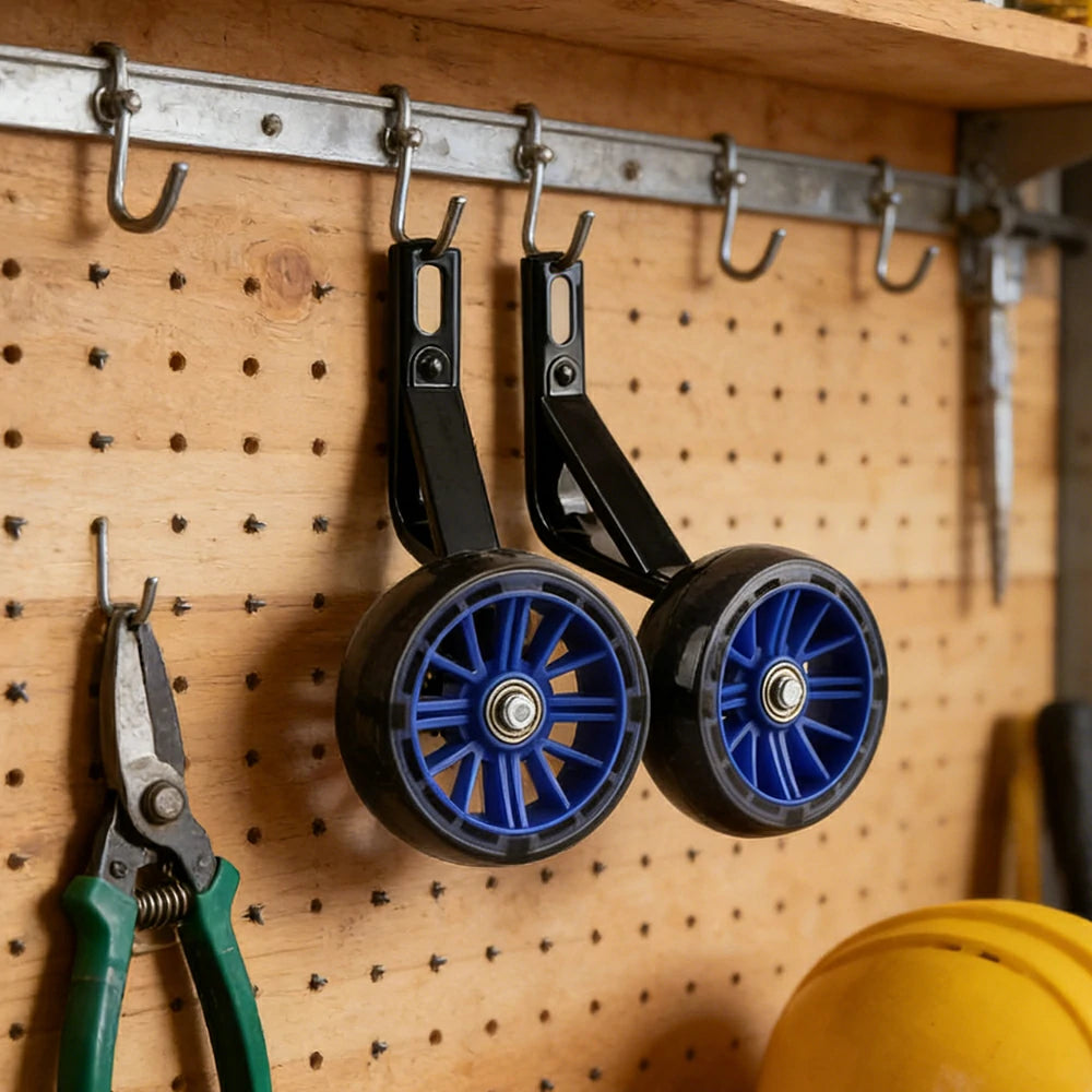 VOLTUS Kids Bicycle Training Wheels Smooth Quiet Rolling Reinforced Steel Bracket Stable Balance Support for 16/18/20 Inch Bikes - Blue